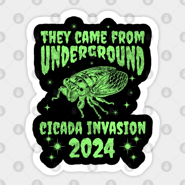 Cicada Invasion 2024 - Cicada Co-Emergence Spring 2024 Sticker by Yesteeyear